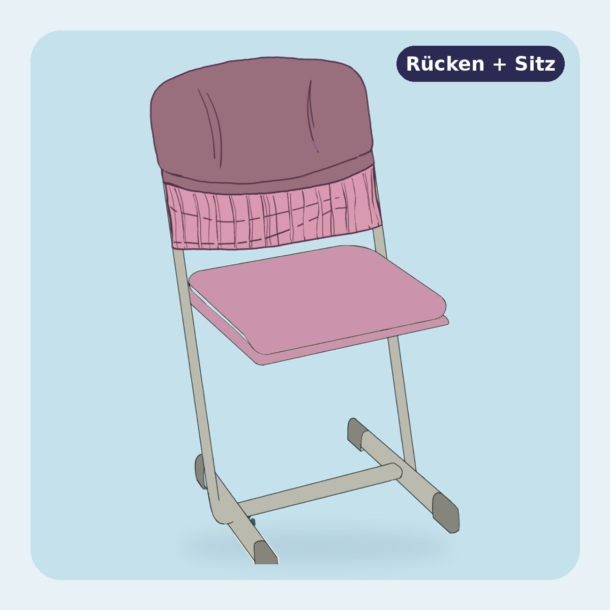 Velours Rücken + Sitzpolster Altrosa