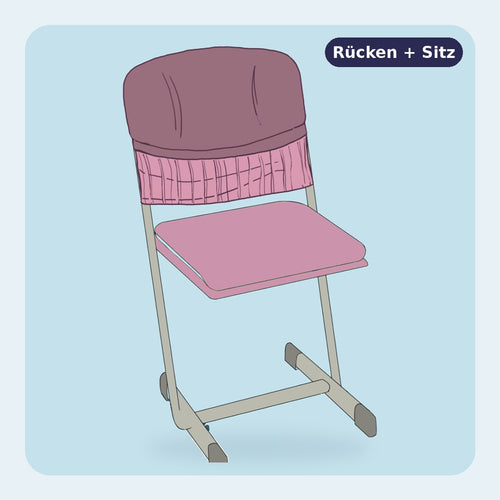 Velours Rücken + Sitzpolster Altrosa